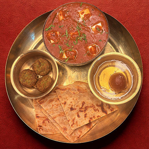 Paneer Tikka Pratha Thali